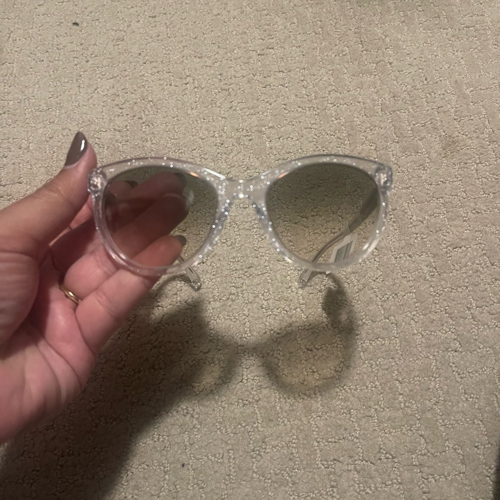 Chanel clear glitter round sunglasses